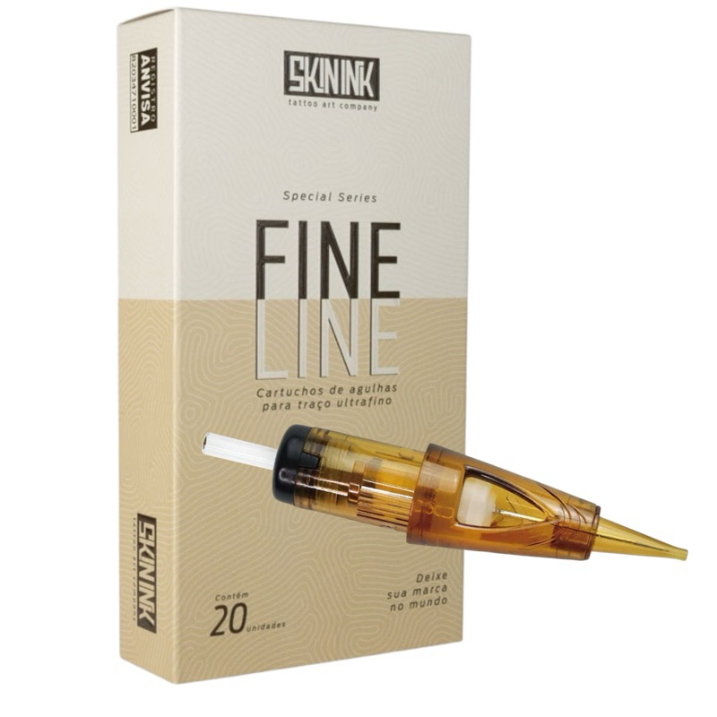 Cartucho Skin Tipe Tattoo caixa c/ 20 unidades Fine Line tatuagem micro MMP capilar infusão medicamento micropigmentação