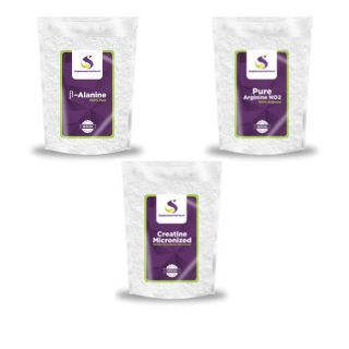 Arginina 200g + Beta Alanina 200g + Creatina 200g - Pré- Treino - Suplemento Fácil