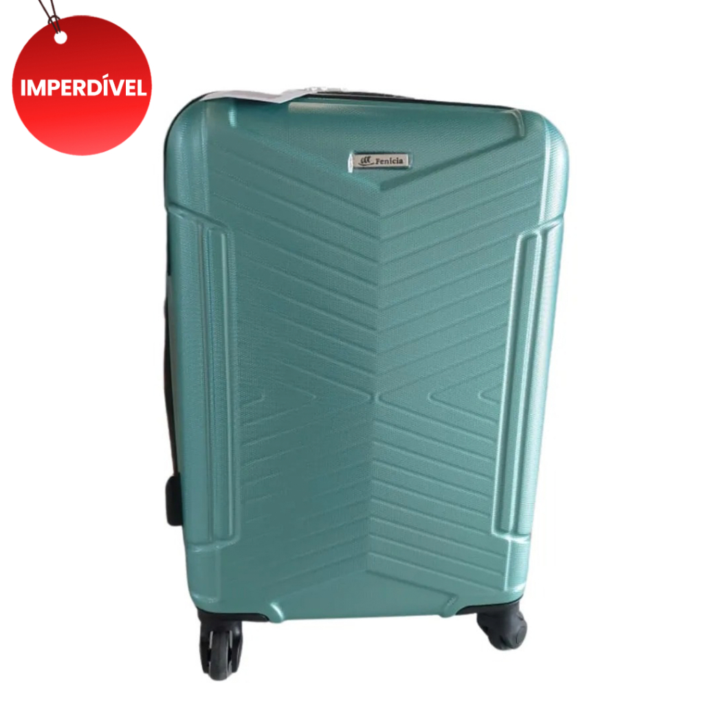 OFERTA DO DIA Mala de Viagem e Bordo Azul 50x25x25cm, rodas 360, Rígida, Cadeado  R-FEAZ