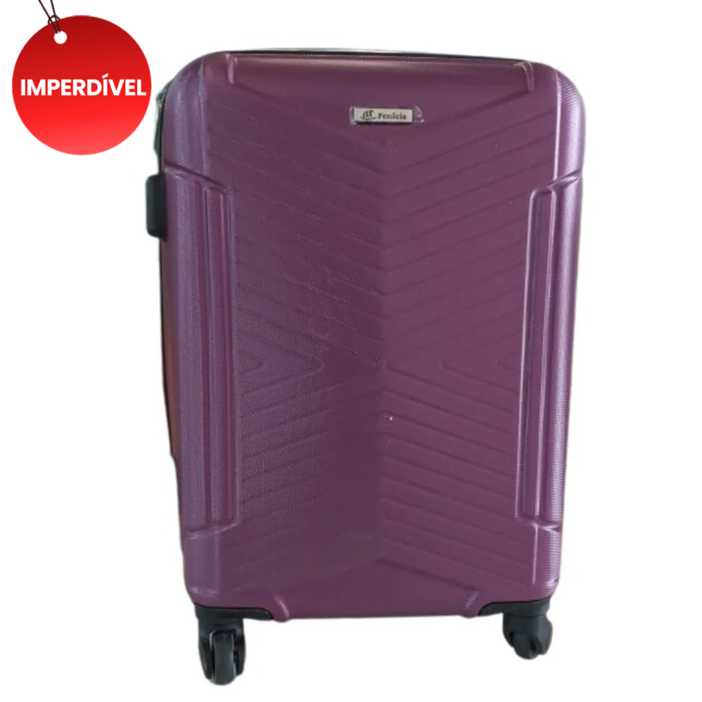 OFERTA DO DIA Mala de Viagem e Bordo Roxo 50x25x25cm, rodas  360, Rígida, Cadeado  R-FEROX