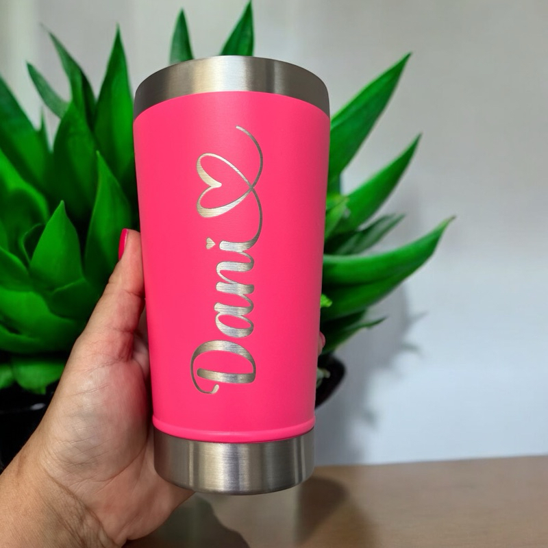 Copo Térmico 473ml + Abridor Personalizado a laser com Nome