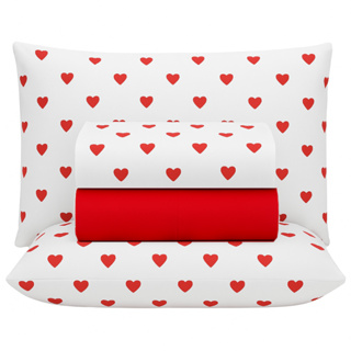 Jogo de Lençol 4 Peças Solteiro Casal Queen King Percal 180 Fios 100% Algodão Coleção do Amor em Oferta na Shopee