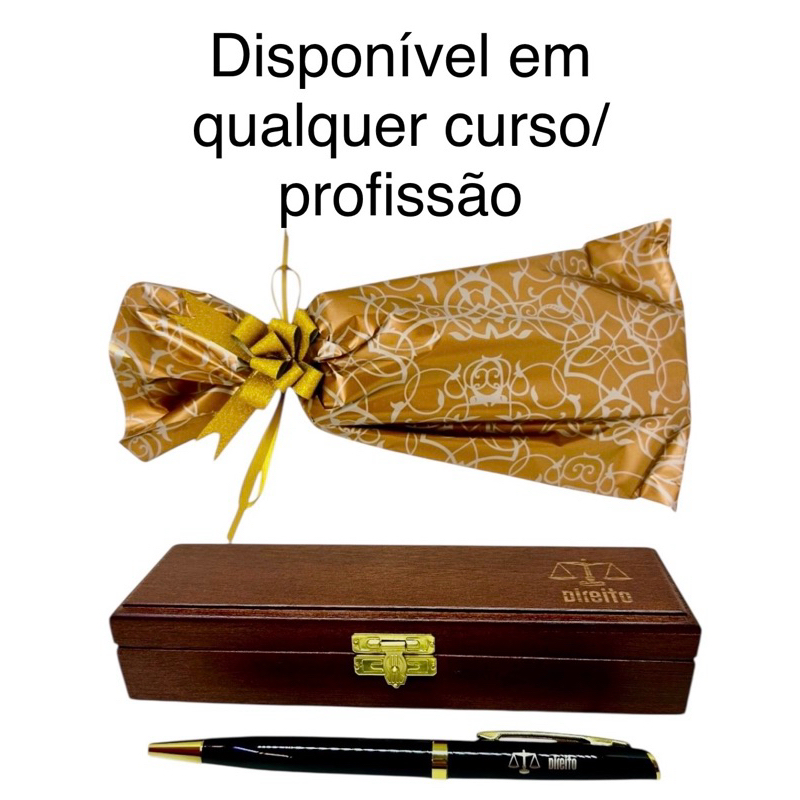 Caneta Formatura / Profissão c/Estojo Personalizado Todos Cursos + Carga Extra + Kit Presente