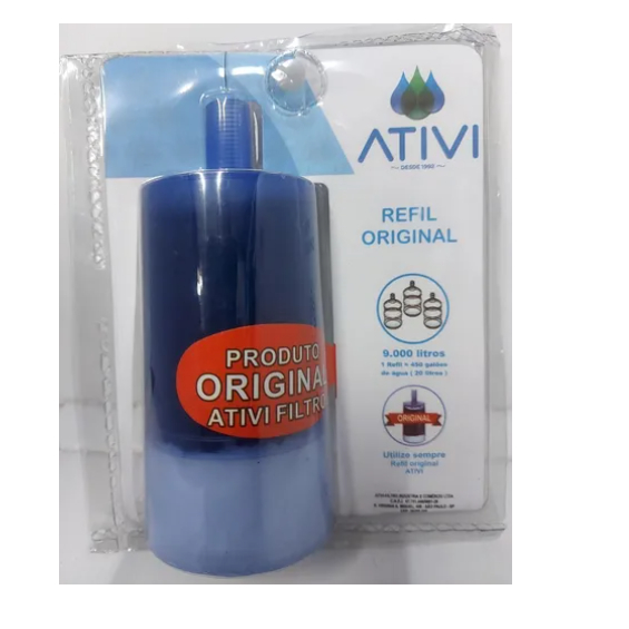 01 Vela Refil Com Carvão Ativado Para Torneira Filtro Ativi