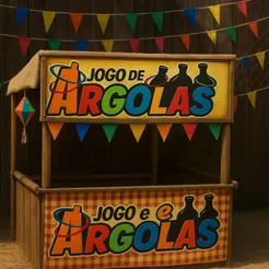 placa barraca barraca jogo de argolas festa junina eventos 49x18 cm cod 60.32 (CHOCO)