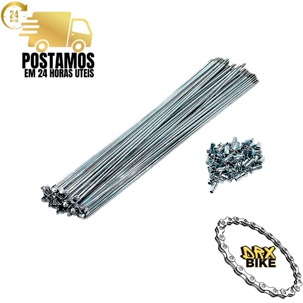 Raios Bike Aro 26 Fino 255 Mm Zincado Cromado Aço Bicicleta C/Niples em Oferta na Shopee