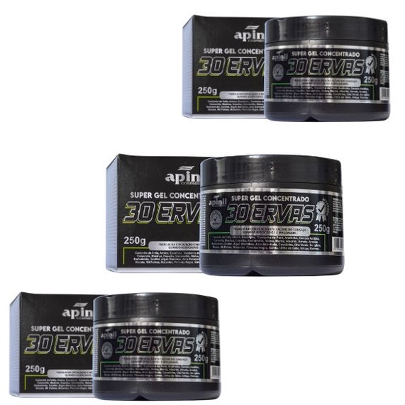 KIT 3 Unidades SUPER GEL Concentrado 30 ERVAS 250g APINIL
