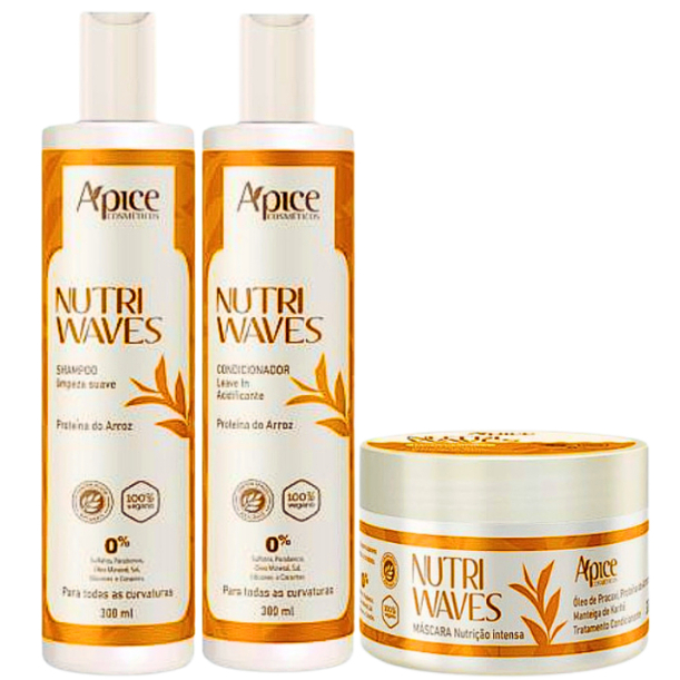 Kit Apse Nutri Waves  – Shampoo + Condicionador + Mascara Apice em Oferta na Shopee
