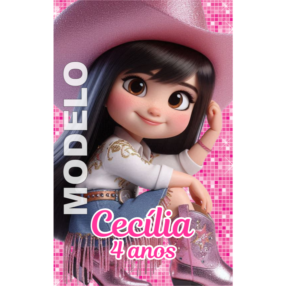 15 Adesivos Tubete Ana Castela Boiadeira - Etiqueta - Rótulo - Lembrancinha - Tag