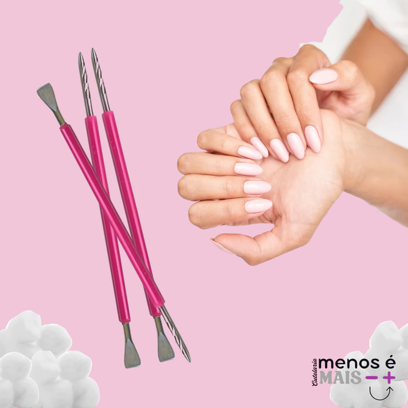 Kit 10 Espátulas de Unha em Inox com Silicone para Manicure — foto 4