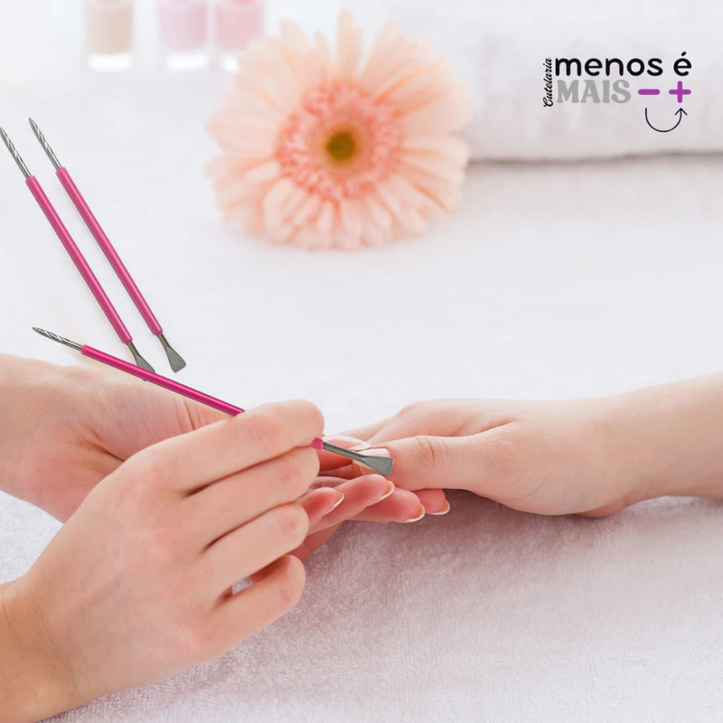 Kit 10 Espátulas de Unha em Inox com Silicone para Manicure — foto 3