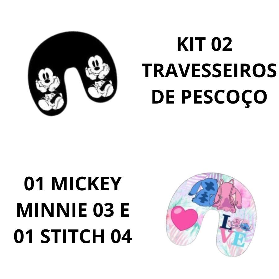 Kit 2 Travesseiros Luxos Protetor E Descanso Para Pescoço Viagens Leitura Lindo Várias Cores Sortida