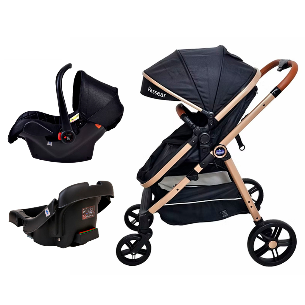 Carrinho de Bebê Passear Moisés Passeio Apolo Travel System Passear 3 em 1 Até 15kg