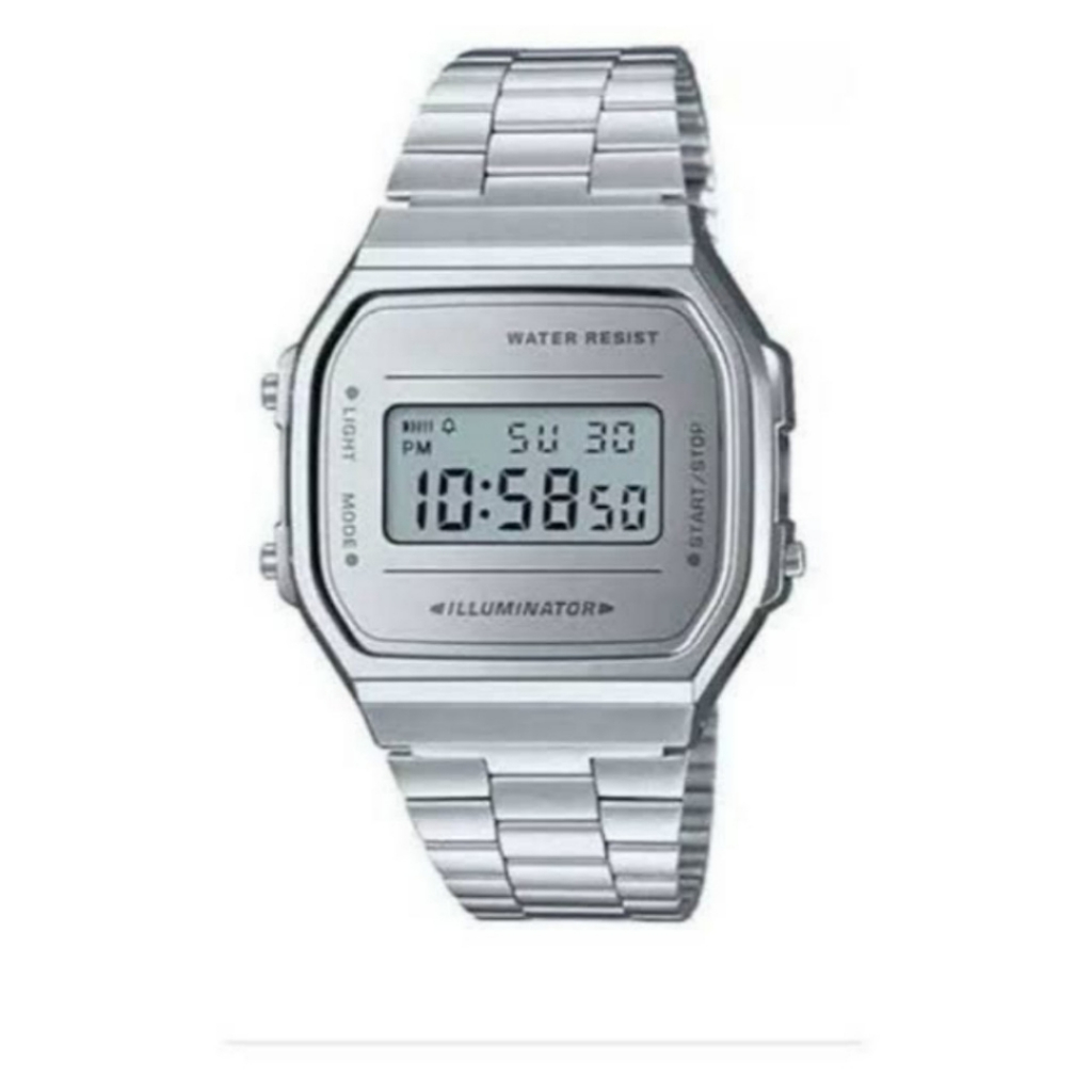 Relógio Digital Mini Vintage Retrô Eletrônico Todo em Aço Masculino Feminino Luxo Metálico Unisex — imagem 2 de 2