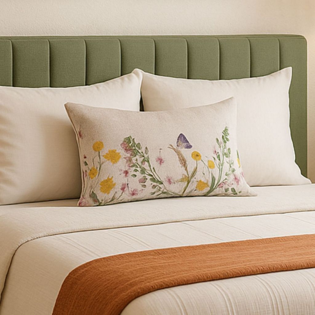 Capa de Almofada Retangular Linho Floral Borboleta Sofisticada Decorativa para Sofá Baguete 30x50cm em Oferta na Shopee