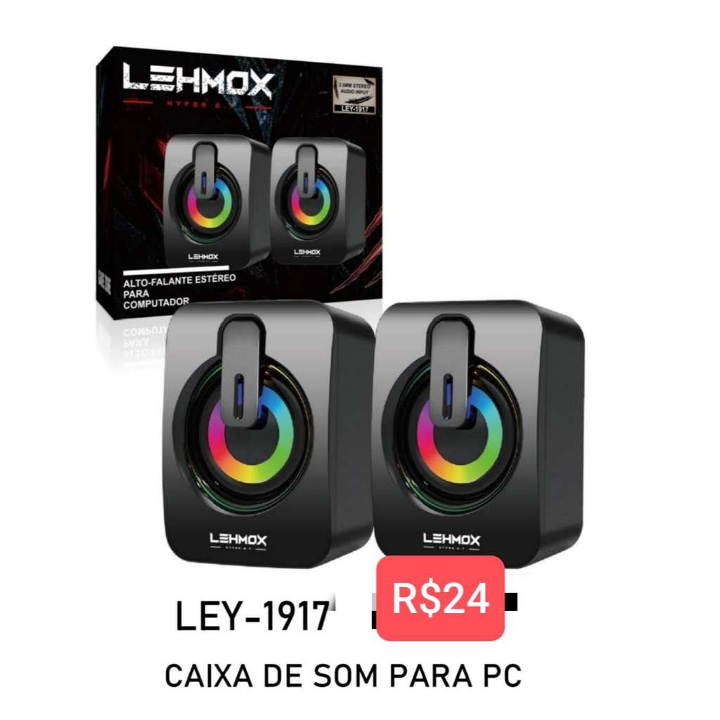 Caixa de Som USB, RGB, Lehmox - LEY-1917 em Oferta na Shopee