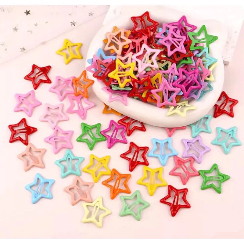 Kit com 15/30 unidade Estrela Colorido  De Cabelo Cabeleireiro Acessórios De Para Meninas Doces em Oferta na Shopee
