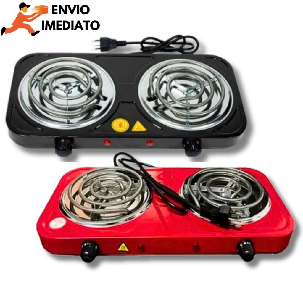 Fogareiro Elétrico 2 Bocas Portátil Camping Cooktop Cozinha 110v 220v Viagem Premium
