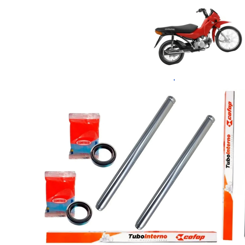 Par Tubo Cilindro Interno Bengala + Retentor Honda POP100 2007 2008 2009 2010 2011 2012 a 2015 Cofap