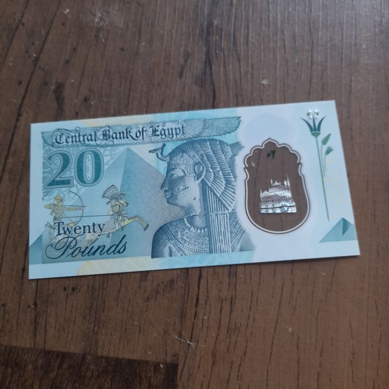 Cédula Egito 🇪🇬 - 20 libras - Polímero - FE