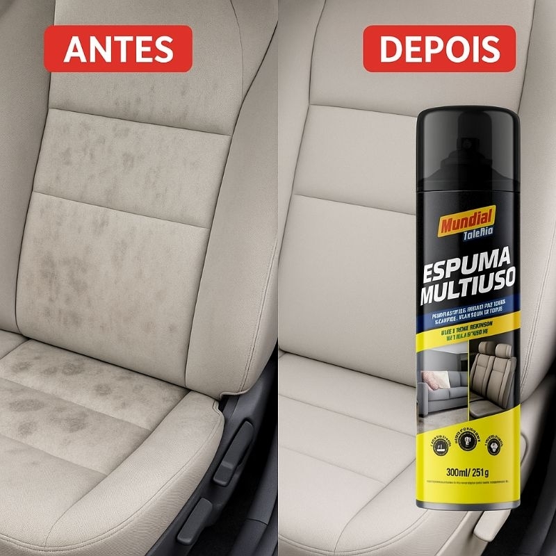 Espuma Multiuso Mágica Limpeza Automotiva a Seco 300 ML Limpa Estofados  Tecido Tapete em Oferta na Shopee