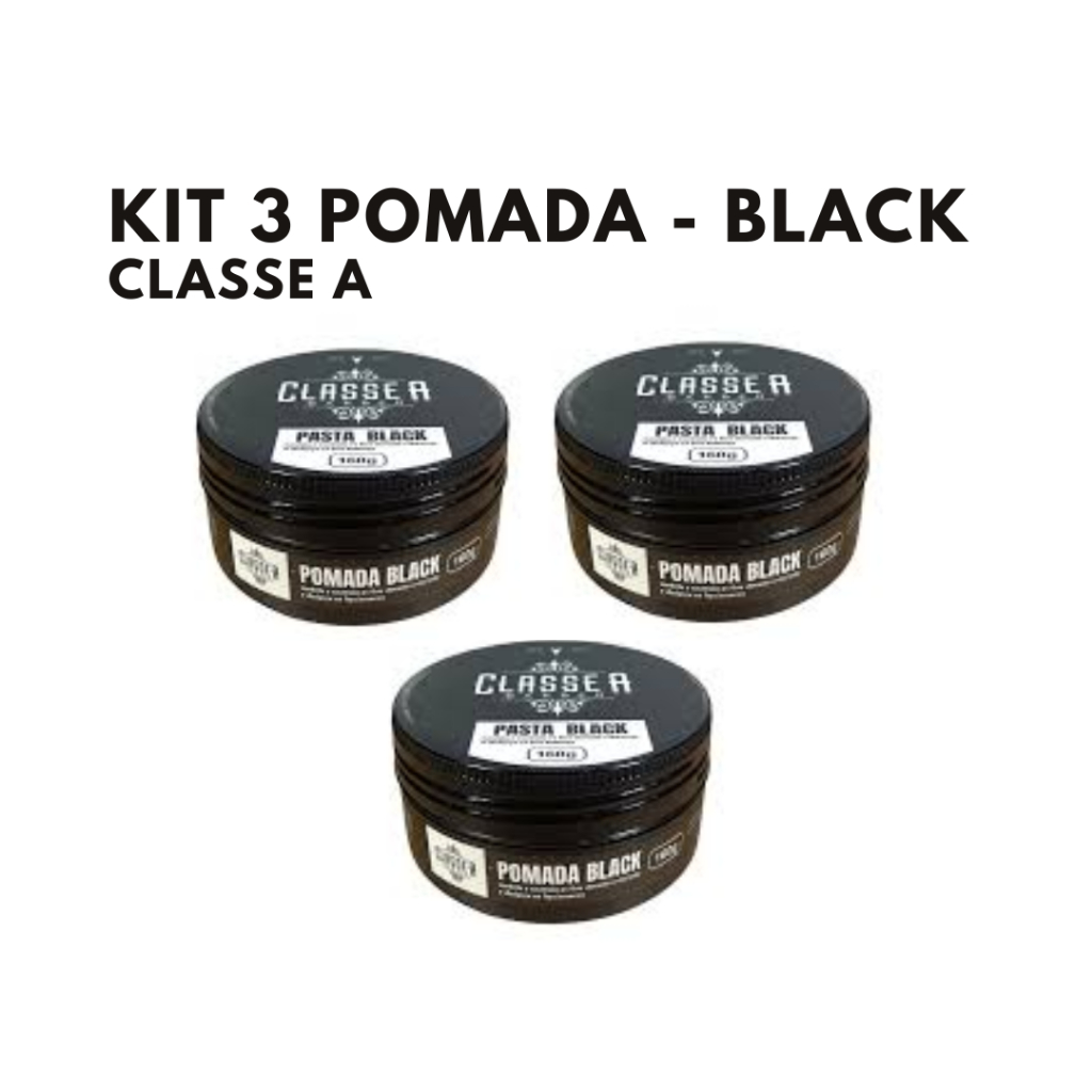 3 Pasta classe A BLACK-  3 pasta modeladora preta - kit 3 pasta BLACK
