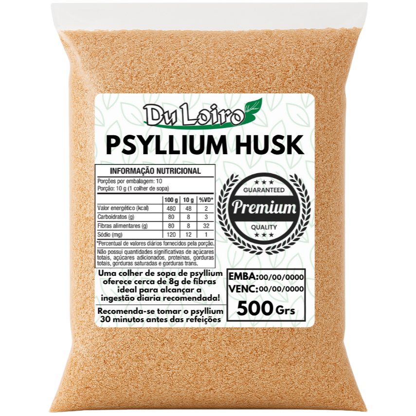 Psyllium Premium 100% Puro 500g em Oferta na Shopee