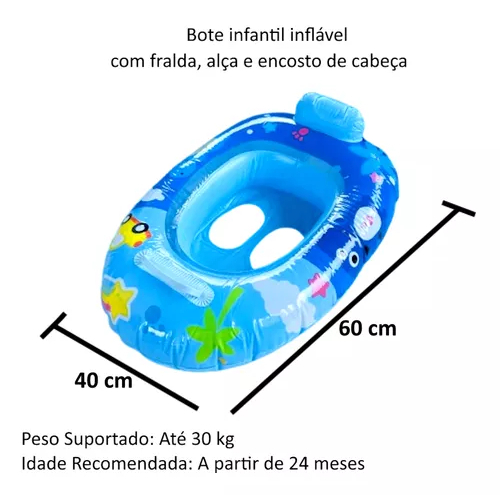 Boia Infantil Bote com Fralda e Encaixe para Pernas até 30 KG - Escolher Variação ~ MC15026