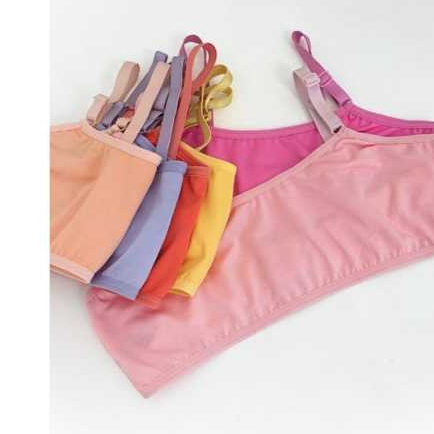 KIT COM 05 SUTIÃ TOP SEM BOJO COM ALÇA DE REGULAGEM EM ALGODAO INFANTIL/JUVENIL