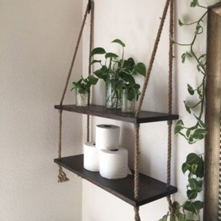 Prateleira suspensa corda sisal 40 cm delicada nicho decoração em Oferta na Shopee