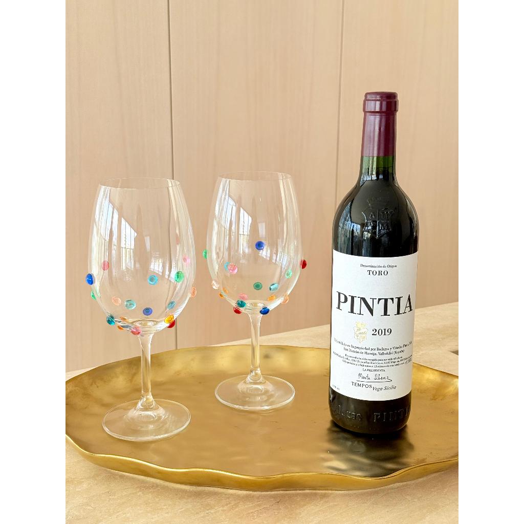 Taças de Cristal Vinho 580 ml Bohemia Titanium decorado com mini gemas 2 un Colors em Oferta na Shopee