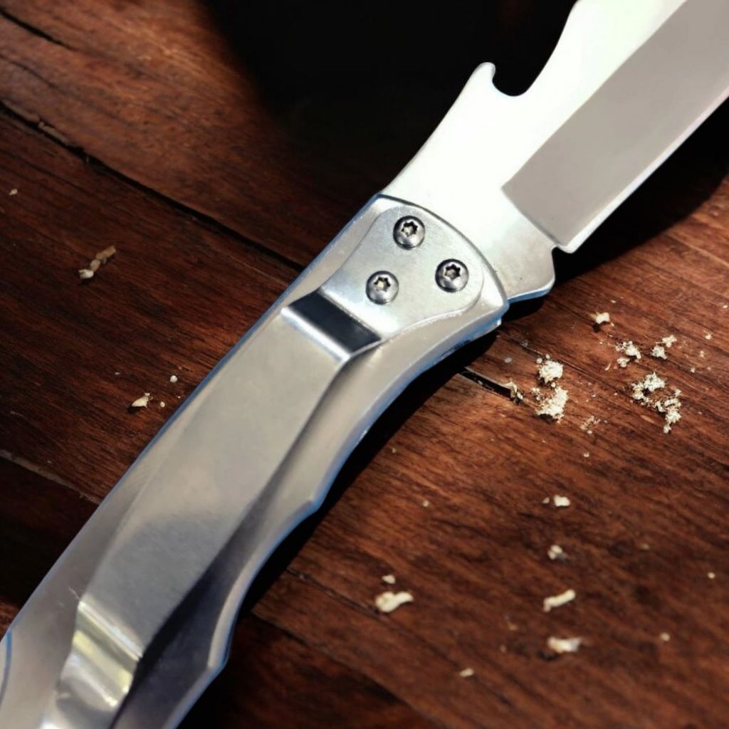 Canivete Inox de Bolso Multifuncional com Abridor e Trava de Segurança Afiado Premium Cliper