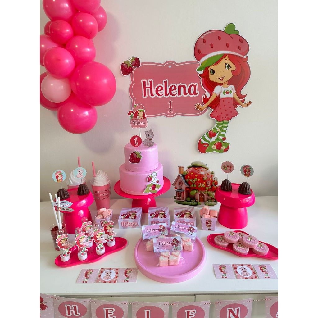 Moranguinho  Kit Festa Pronta Festa Escola - Só um Bolinho - Festa - Papelaria - Personalizada