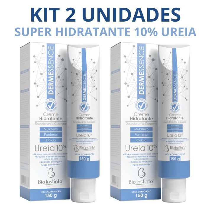 Kit 2 Creme DERMESSENCE 10% Ureia Altamente Hidratante Corporal Bio Instinto 150g