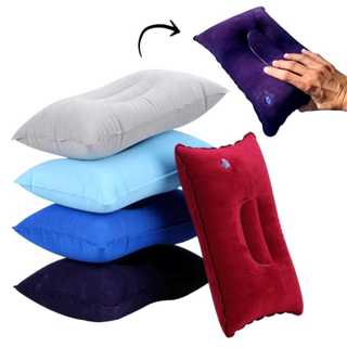 Kit Travesseiro almofada Compacto Inflável encher Viagem ônibus avião barraca Acampamento descanso em Oferta na Shopee