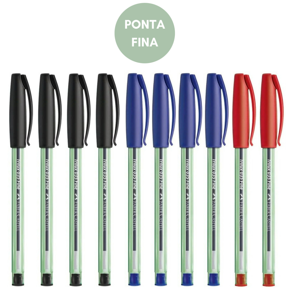 Kit de Caneta Esferográficas Trilux 035 FINE 0.8mm FABER-CASTELL em Oferta na Shopee