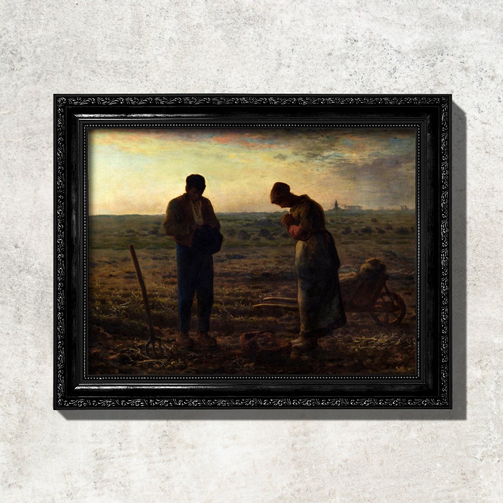 Quadro - Angelus - Jean-François Millet - Moldura em Madeira em Oferta na Shopee