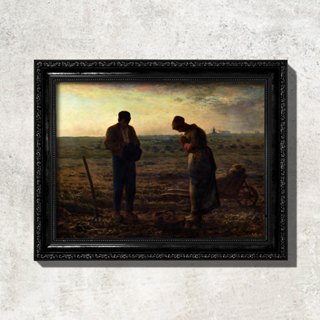 Quadro - Angelus - Jean-François Millet - Moldura em Madeira em Oferta na Shopee