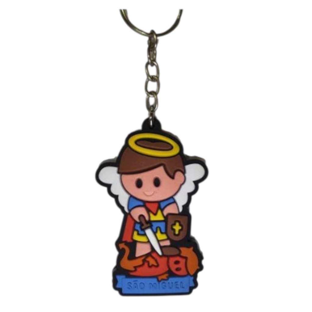 chaveiro borracha arcanjo são miguel gabriel anjo são francisco assis