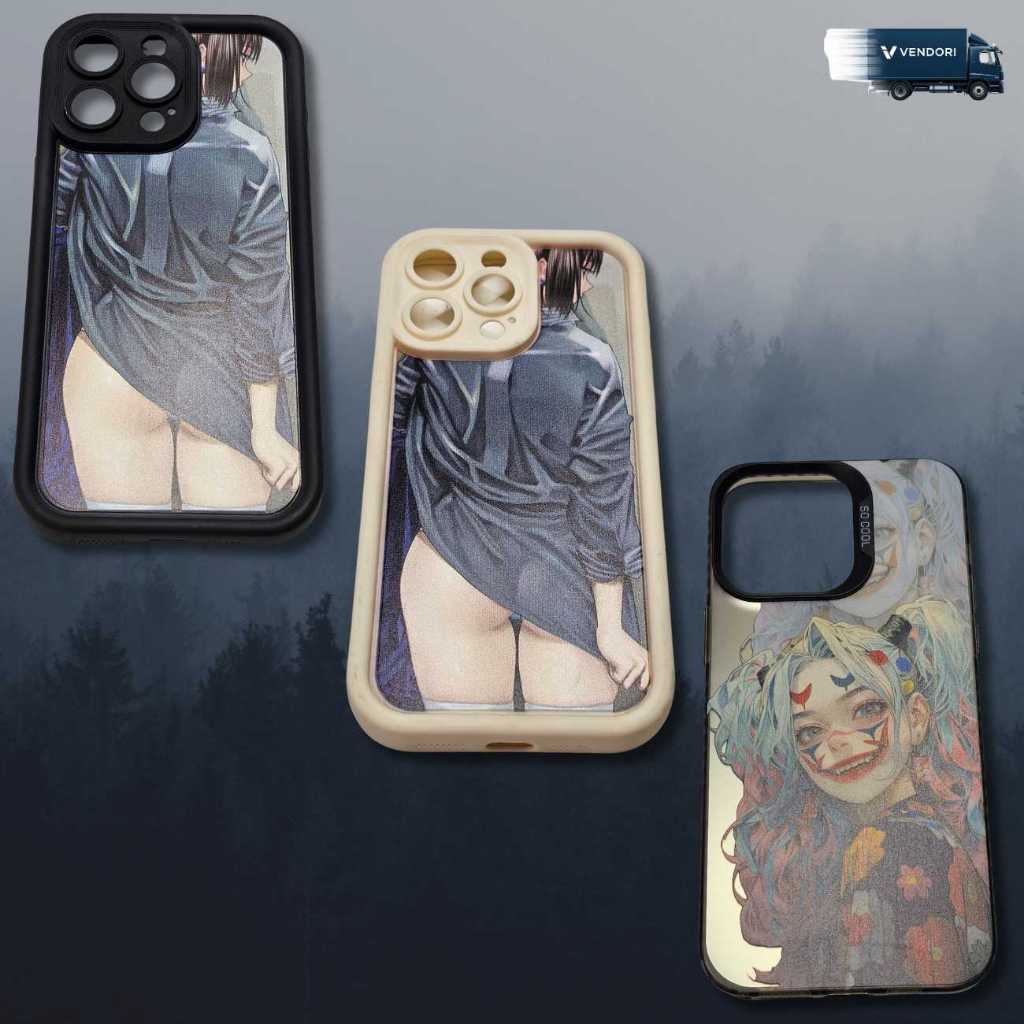 Capa Anime Hentai Compativel/Generico iPhone 11 12 13 14 15 Pro Max Plus Anti-Arranhões TPU Macio Anti-Choque Design