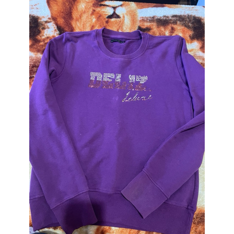 blusa de frio manga longa roxa linda com lantejoula na escrita moda feminina menina mulher