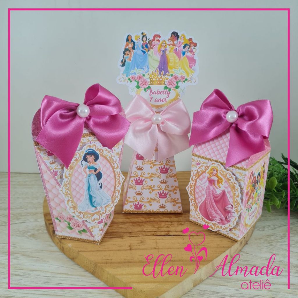 Caixas Personalizadas Princesas-Lembrancinhas Princesas-Papelaria Personalizada Princesas-Princesas