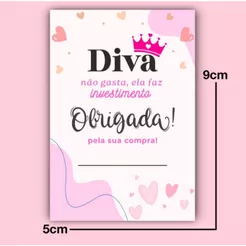 50 ou 100 unids. Cartão de Agradecimento ao Cliente , Tags, Cartões ao Cliente Modelo Coração (Papel Brilhoso)