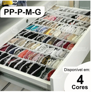 Organizador de Gaveta | Colmeia Organizadora | Organizador de Guarda Roupas | "PP - P - M - G "  - Comprei Organizei! em Oferta na Shopee