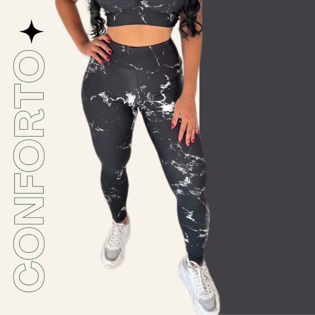 Calça Leggings Fitness Yoga Feminina Esportiva Modelo Tie Dye-Gringa