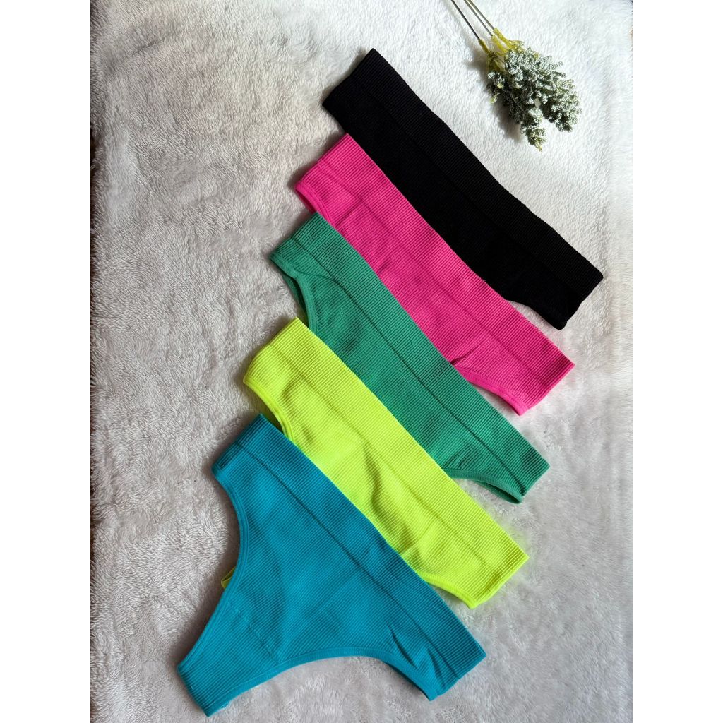 KIT DE CALCINHA CANELADA FIO DENTAL COM 3/5/10 UNIDADES em Oferta na Shopee