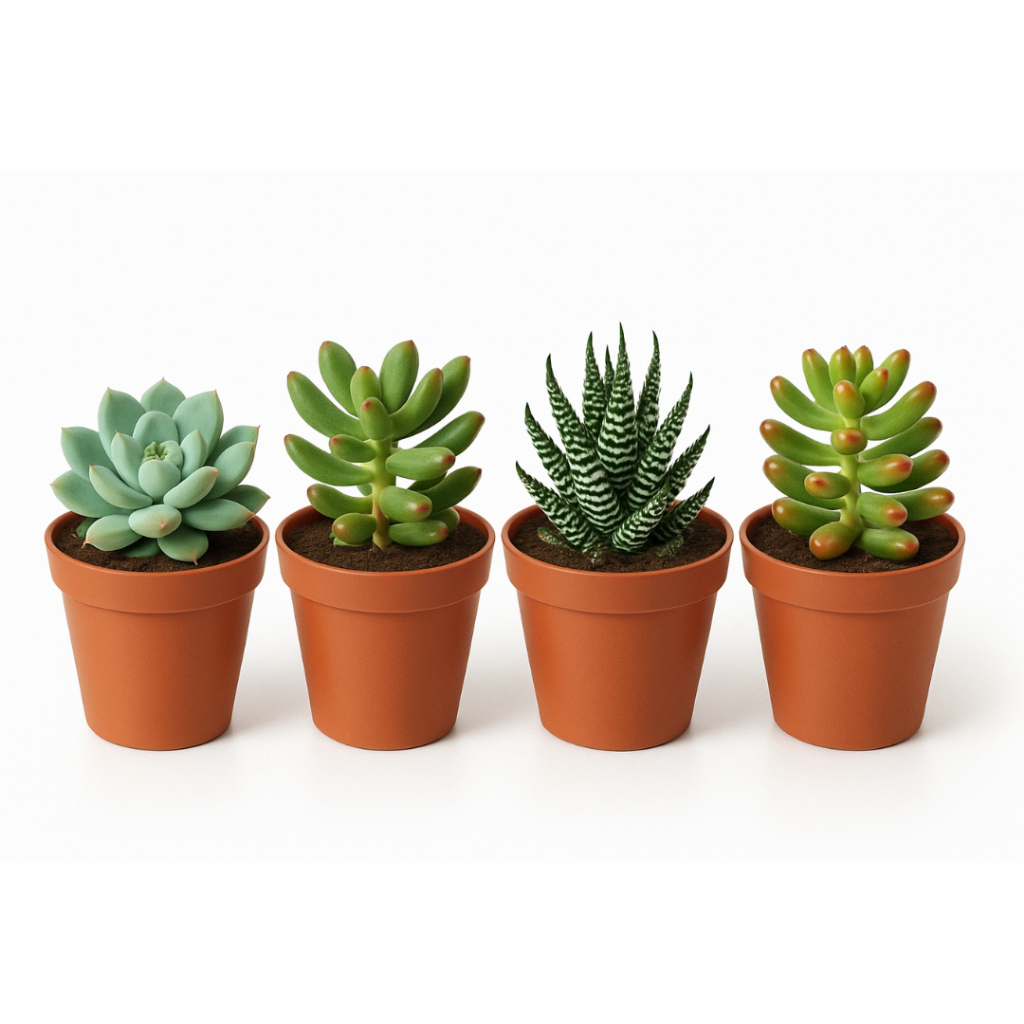 Jogo Mini Vaso Suculenta Vasinho MARROM Plástico 150ml Cultivo Mudas Mini Plantas Cactos Decoração