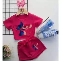 Conjunto INFANTIL/JUVENIL MENINA BLUSA + SHORT SAIA MENINA MODA BLOGUEIRA
