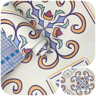 Papel de Parede Autoadesivo Azulejo Colonial  Lavável para Sala Quarto Cozinha Banheiro 5m x 45cm em Oferta na Shopee