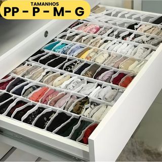 Colmeia Organizadora "PP - P - M - G " Branco / Organizador de Guarda Roupas